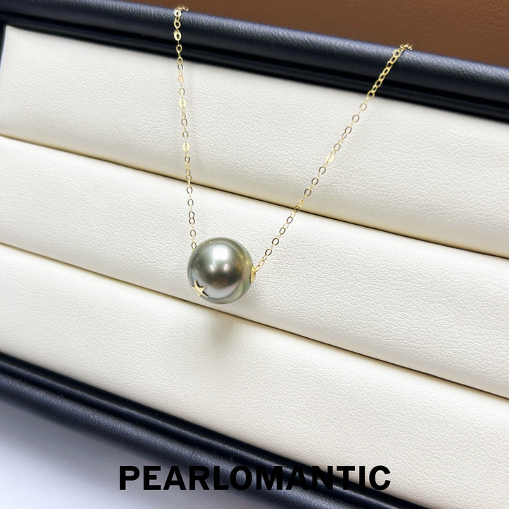 [Fine Jewelry] 18k Gold Tahitian Black Pearl 11.9mm Single Pendants w/ S925 Chain