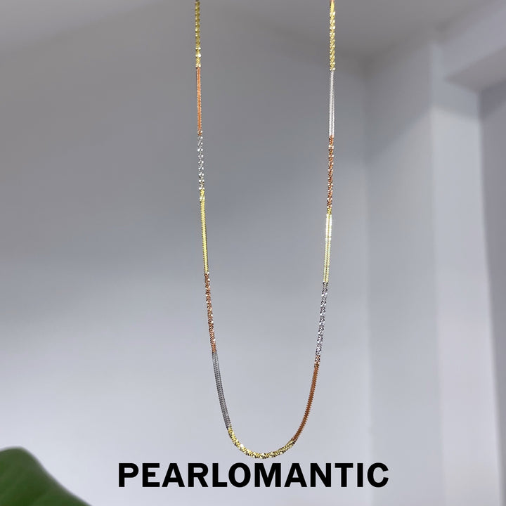 [Designer's Choice] Italy Made Tri-Color S925 Silver with Gold Plated Adjustable Chain