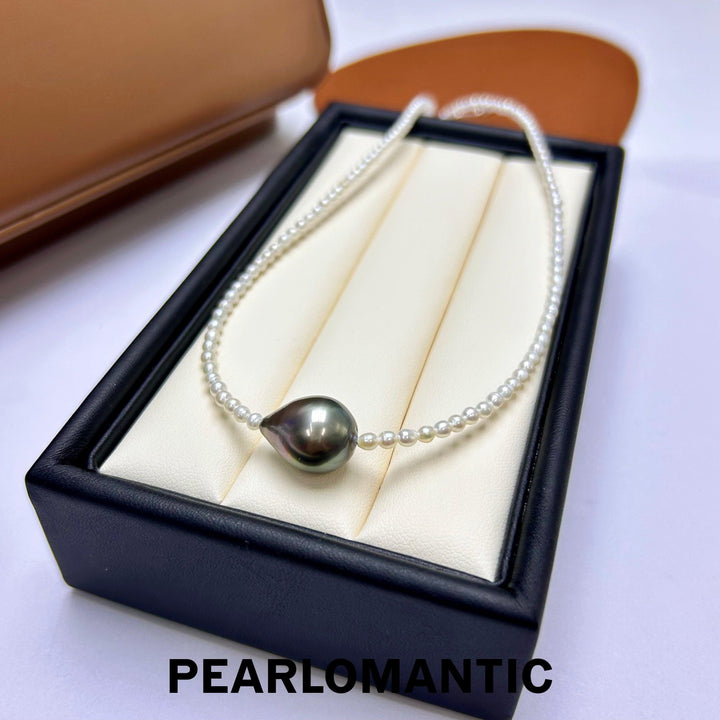[Designer's Choice] Tahitian Baroque Pearl 10*14mm w/ Freshwater Pearl 2-3mm Baroque Necklace