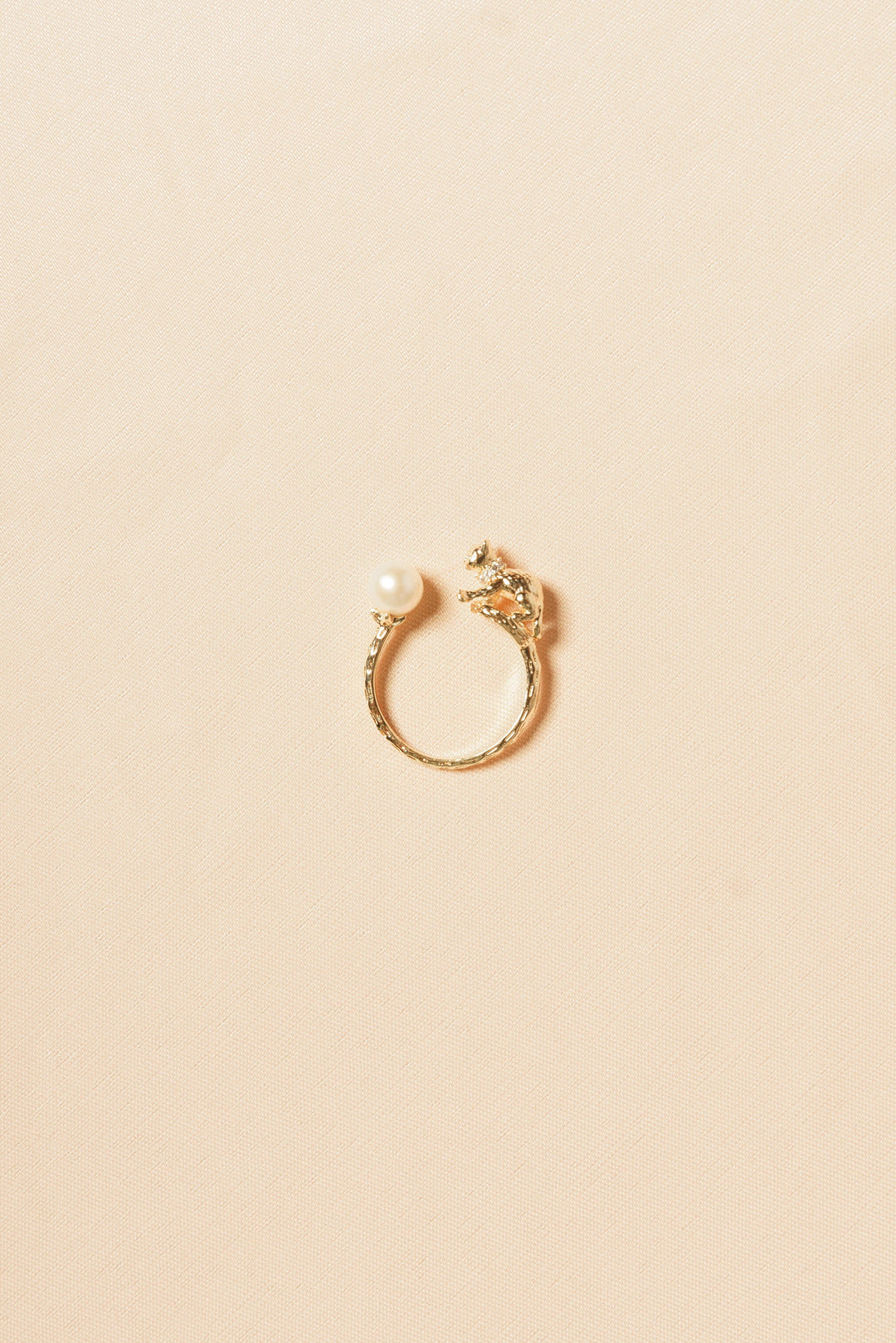 【Everyday Essentials】Meow Kitty Freshwater White Pearls Set - Earring, Pendant, Ring