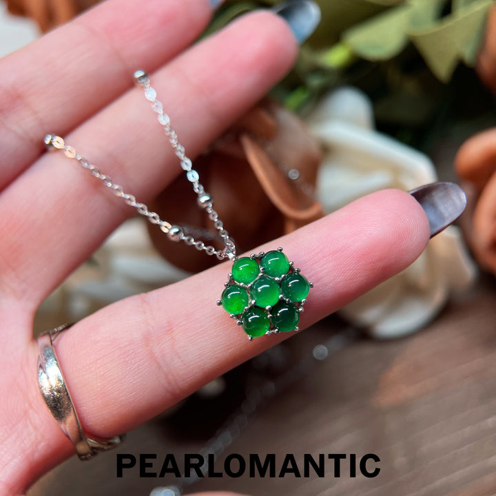 [Designer's Choice] S925 Silver & Jade Verdant Bloom Chalcedony Pendants w/ Chain