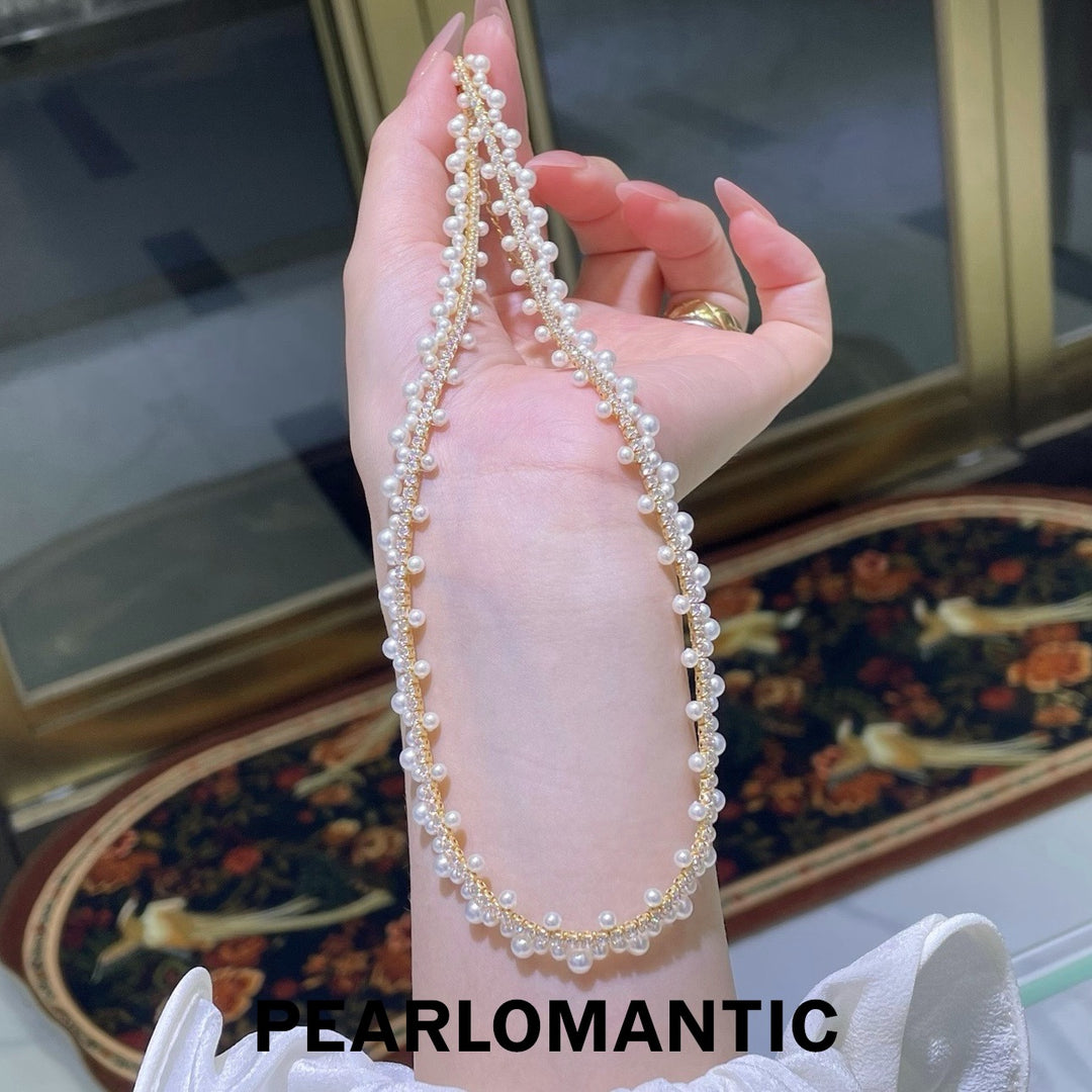 [Designer’s Choice] Woven Pearl 5A Freshwater Pearl S925 Gold-Plated Necklace 40+5cm