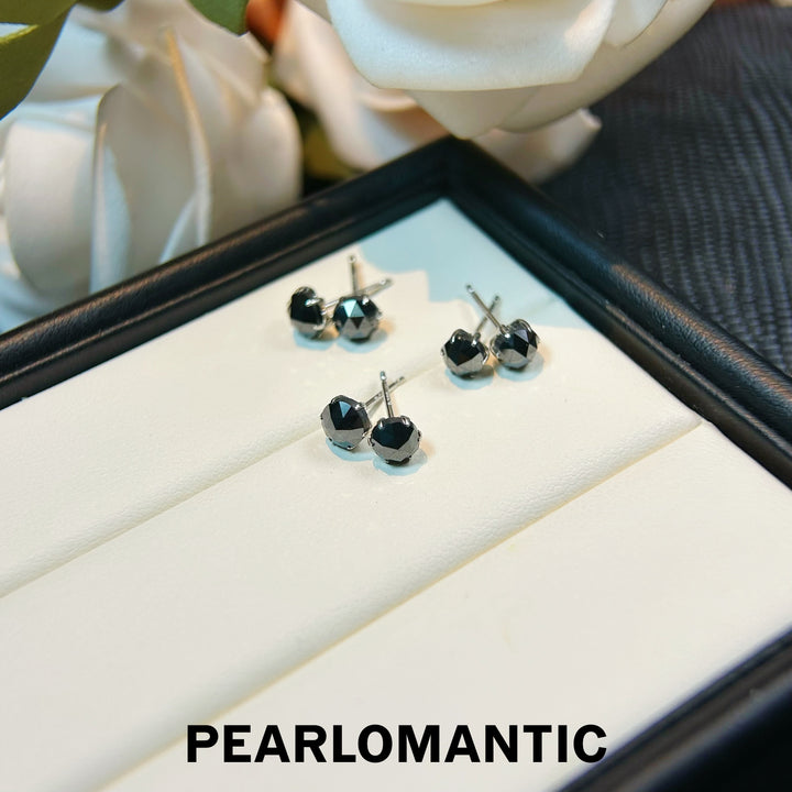 [Fine Jewelry] Black Diamonds & PT900 Midnight Spark Earring Studs
