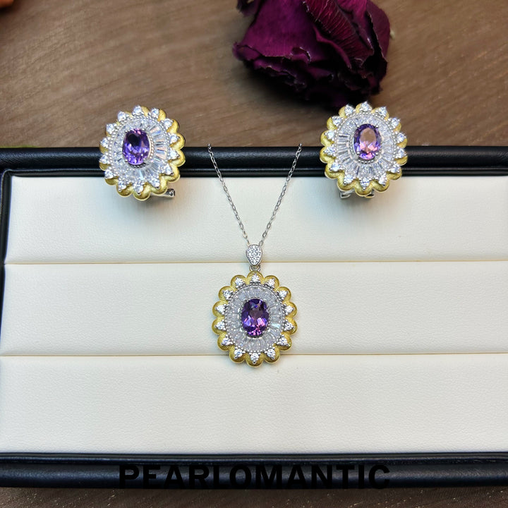 [Everyday Essentials] Amethyst & Zicron Classic Essential Bloom Earrings or Set w/ S925