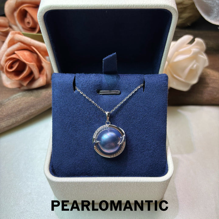[Designer’s Choice] Moonlit Mabe Pink-Blue Overtone Mirror-Luster S925 Pendant