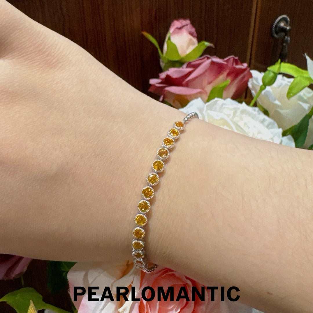 [Designer’s Choice] Orange Spark Natural Fanta Garnet Line Bracelet 3.6ct