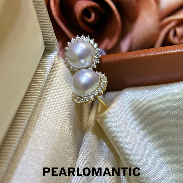 [Fine Jewelry] 8-9mm Akoya Madama Color Pearl Sunflower Earrings