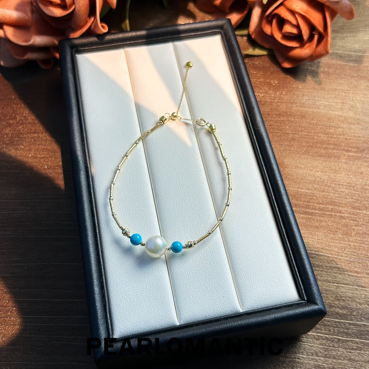 [Fine Jewelry] 18k Gold & Turquoise & Akoya Pearl 8-8.5mm Island Breeze Bracelets