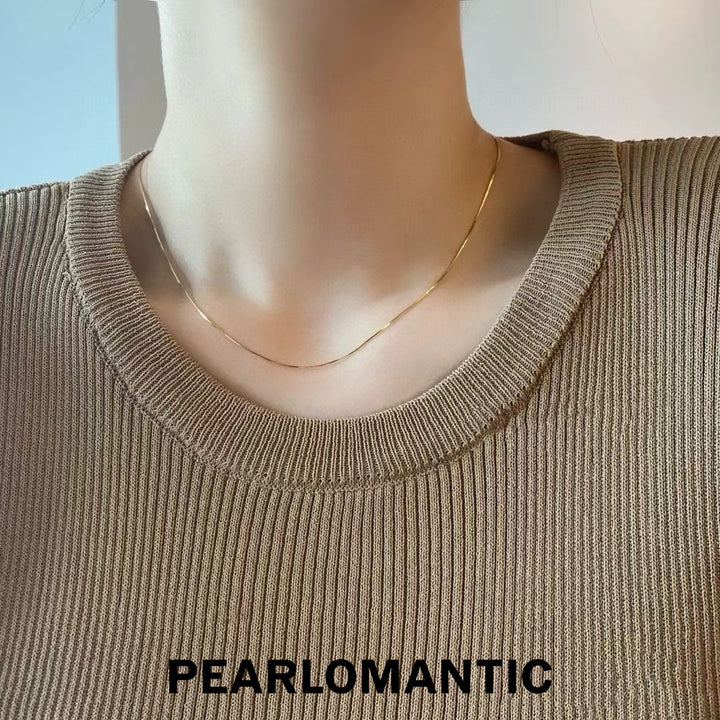 [Fine Jewelry] Classic Essential 18K Gold Snake Chain Necklace 45cm Adjustable