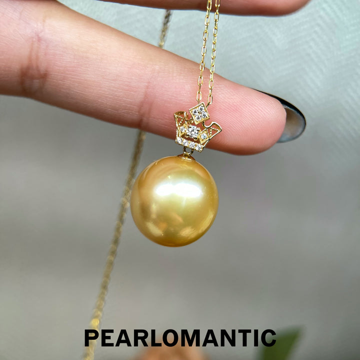 [Fine Jewelry] 14-15mm Golden South Sea Pearl Crown Pendant in 18K Gold
