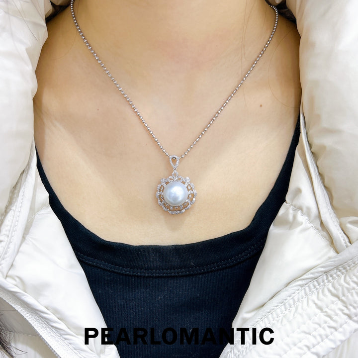 [Fine Jewelry] 18k Gold Australian White Pearl 14.5mm Petal-Design Pendants