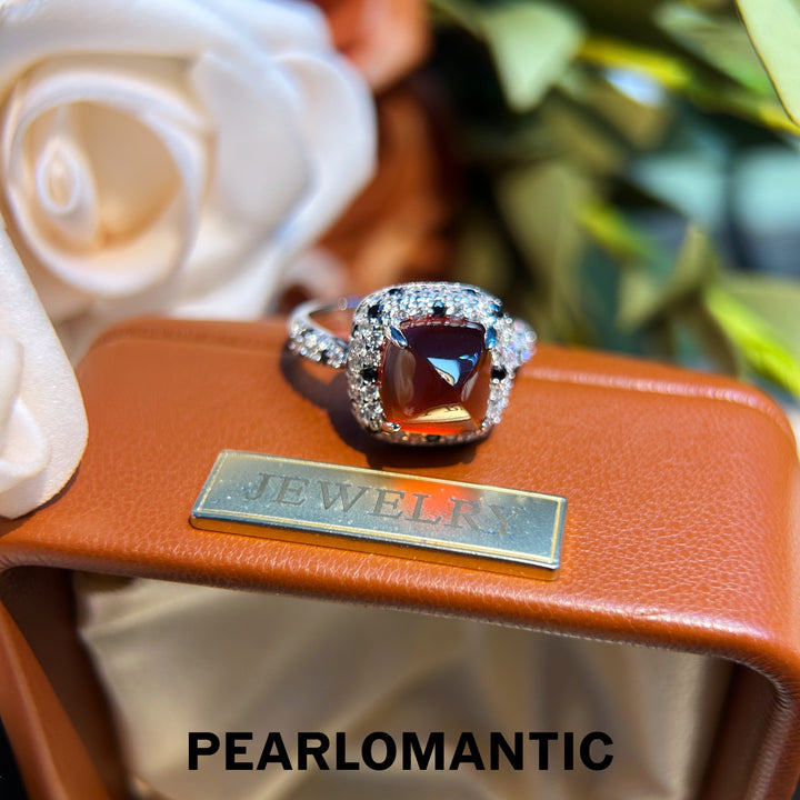 [Designer's Choice] One - of - a - Kind S925 Garnet Stunning Orange Ring US Size 6.5