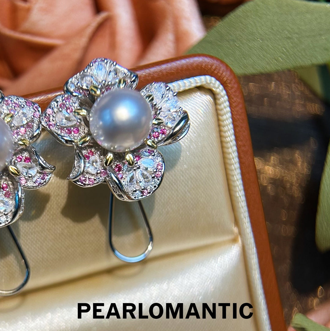 [Designer's Chioce] Australian White Pearl Luminous Gem Glow S925 Silver Earrings