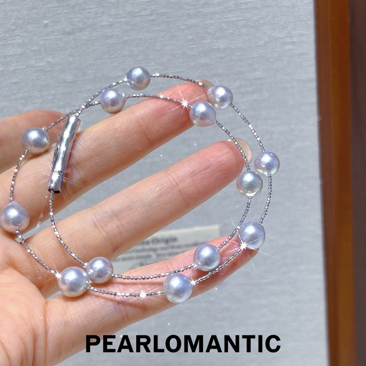 [Fine Jewelry] Akoya Madama 7-8mm Pearl Starlight Choker Necklace w/ S925 Silver