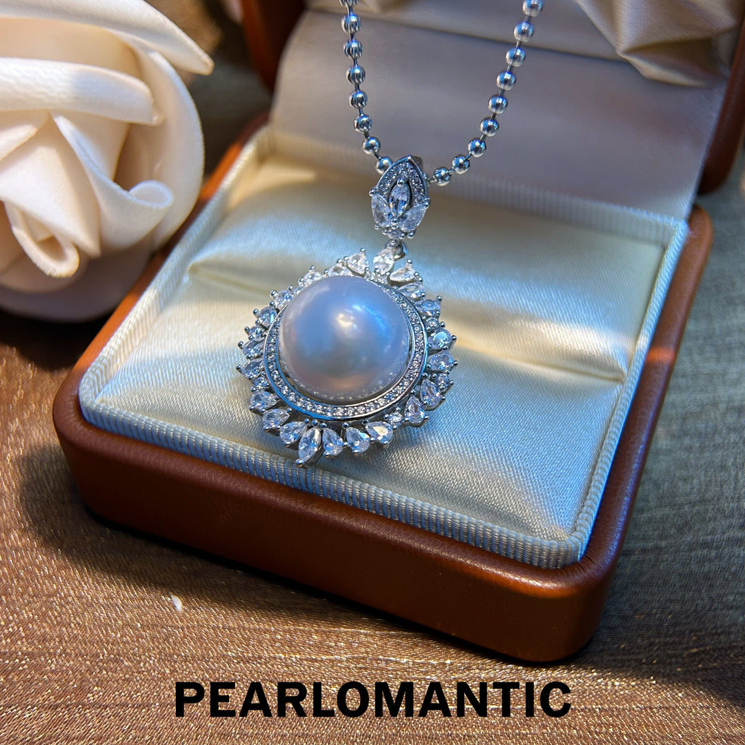[Designer's Choice] Freshwater Pearl 14mm Unique Gleam Pendants w/ S925 Silver