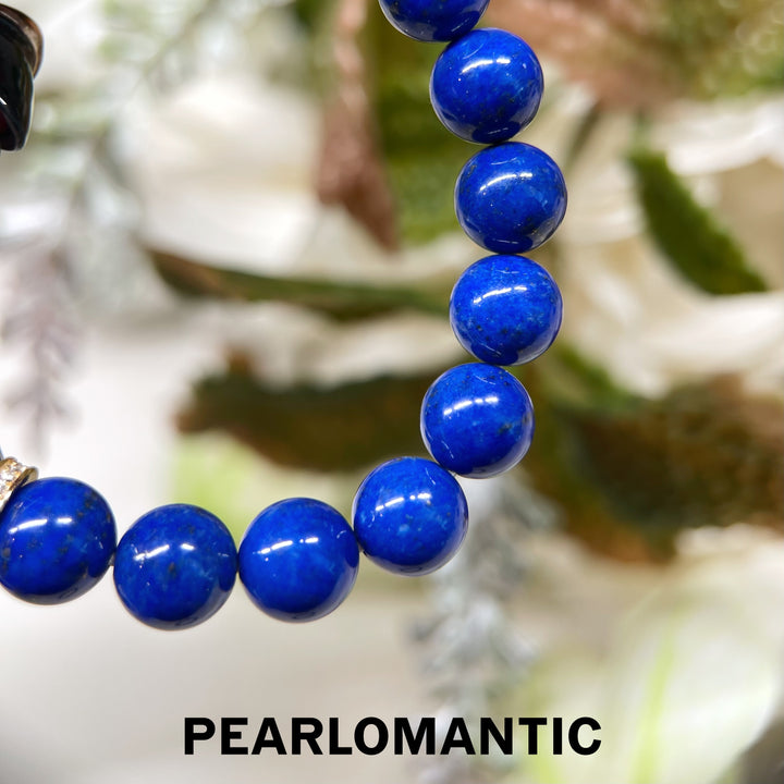 [Designer’s Choice] Royal Ice Top Level Lapis Lazuli &amp; Aquamarine Bead Bracelet 8–10mm