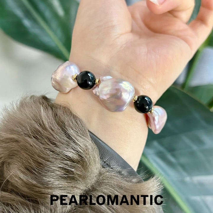 [Elección del diseñador] Pulseras con Perlas Barrocas de Agua Dulce "Galaxia Líquida"