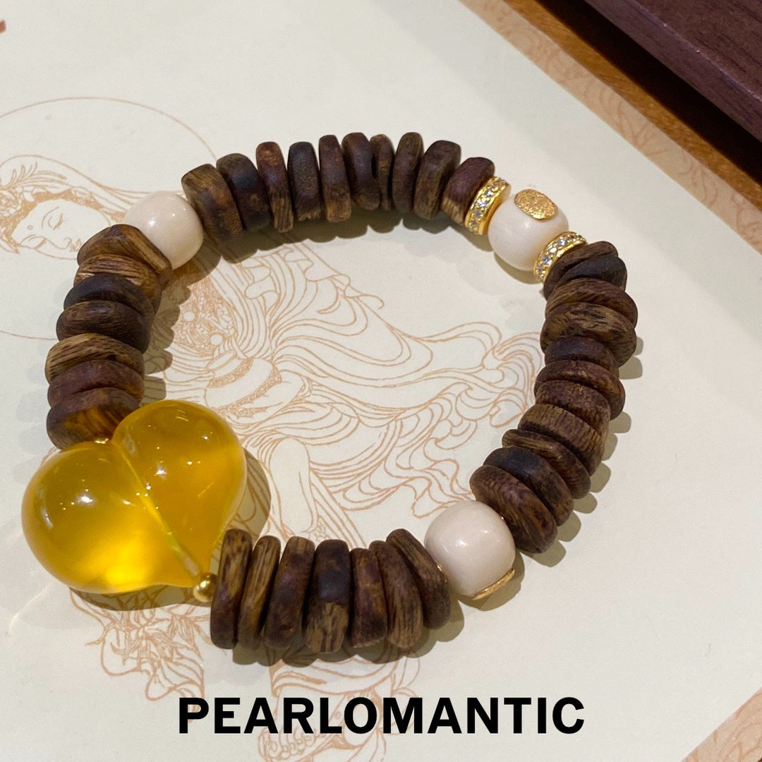 [Group-Buying Hand-carved Amber Heart & Ancient Forest Serenity Bracelet