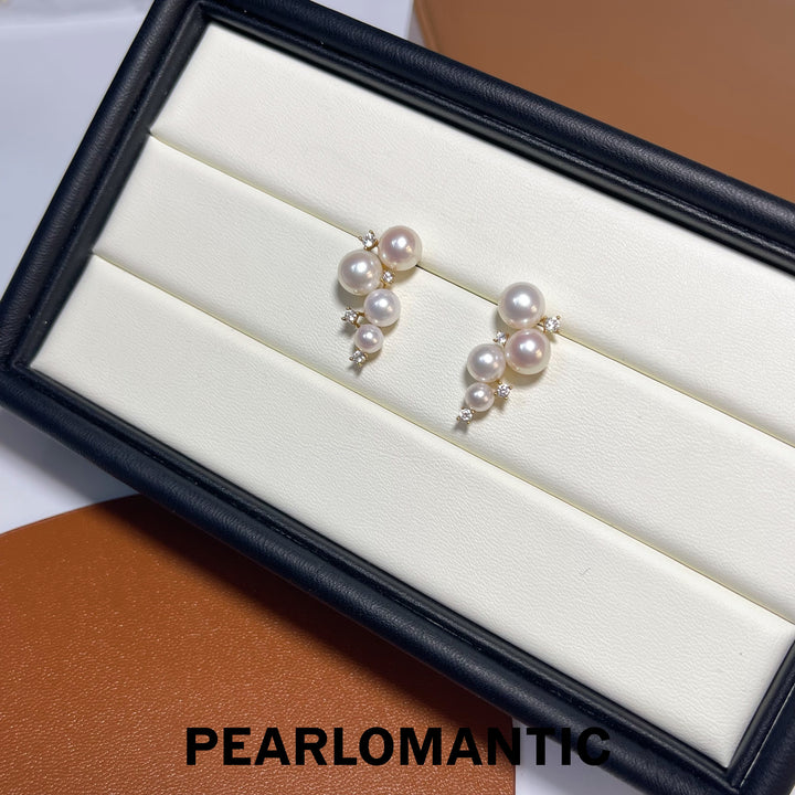 [Fine Jewelry] Freshwater Pearl 4-8mm Top Level Earring w/ 10k Gold Italy Made