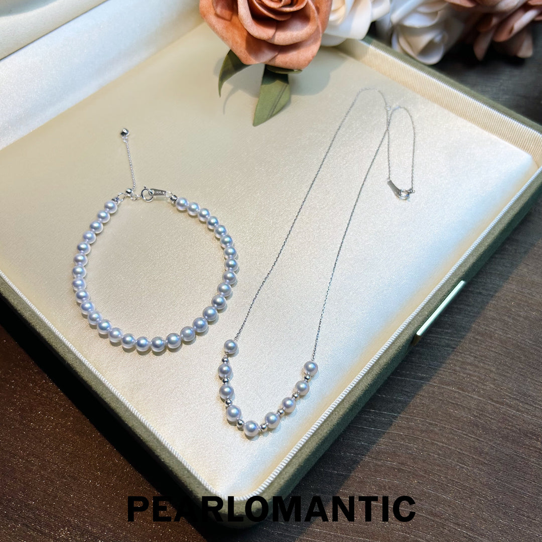 [Designer's Choice] Akoya Pearl Silver Blue Classic Must-Have Bracelet Adjustable