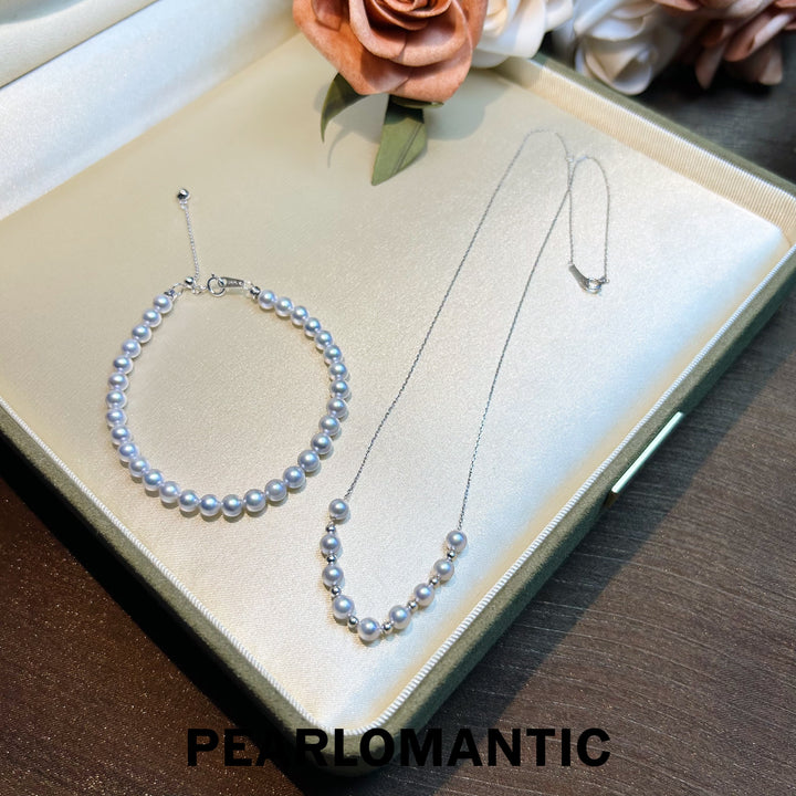 [Designer's Choice] Akoya Pearl Silver Blue Classic Must-Have Bracelet Adjustable
