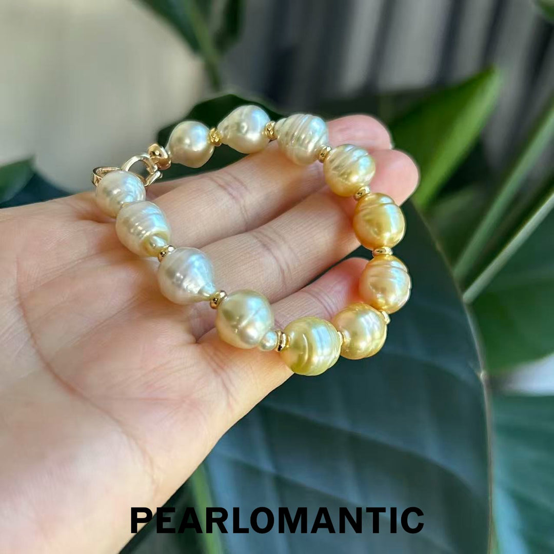 [Designer's Choice] South Sea & Australian White Pearl Half & Half S925 Silver Bracelets