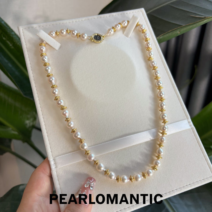 [Designer’s Choice] Rosé Baroque 6.5–7.5mm Akoya Pearl 14K Gold-Filled Vintage Necklace