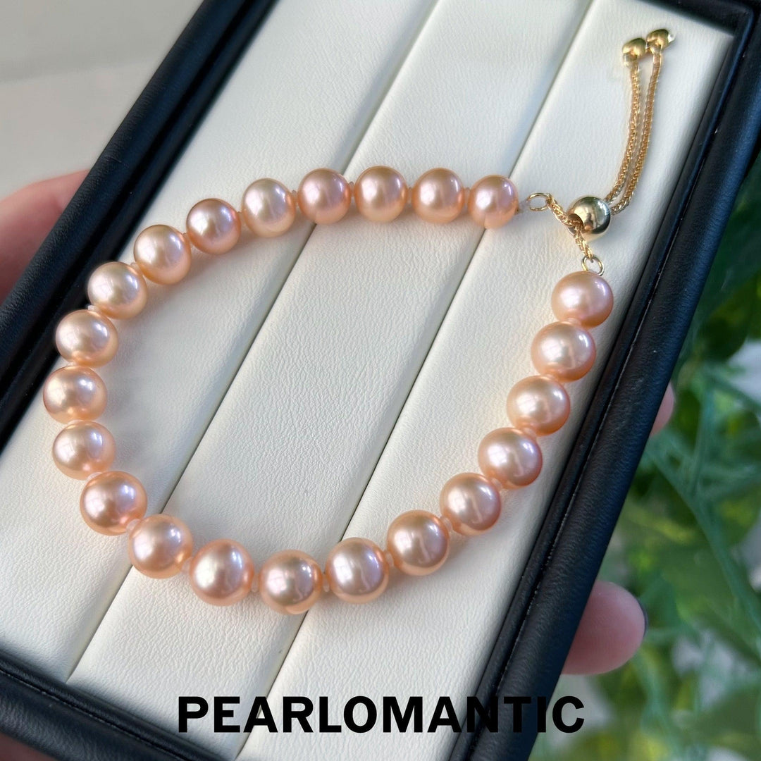 [Everyday Essentials] Freshwater Pearl 8-9mm Chinese Red Color Bracelet w/ S925