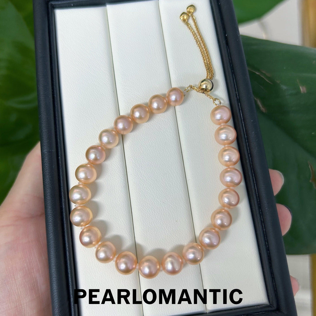 [Everyday Essentials] Freshwater Pearl 8-9mm Chinese Red Color Bracelet w/ S925