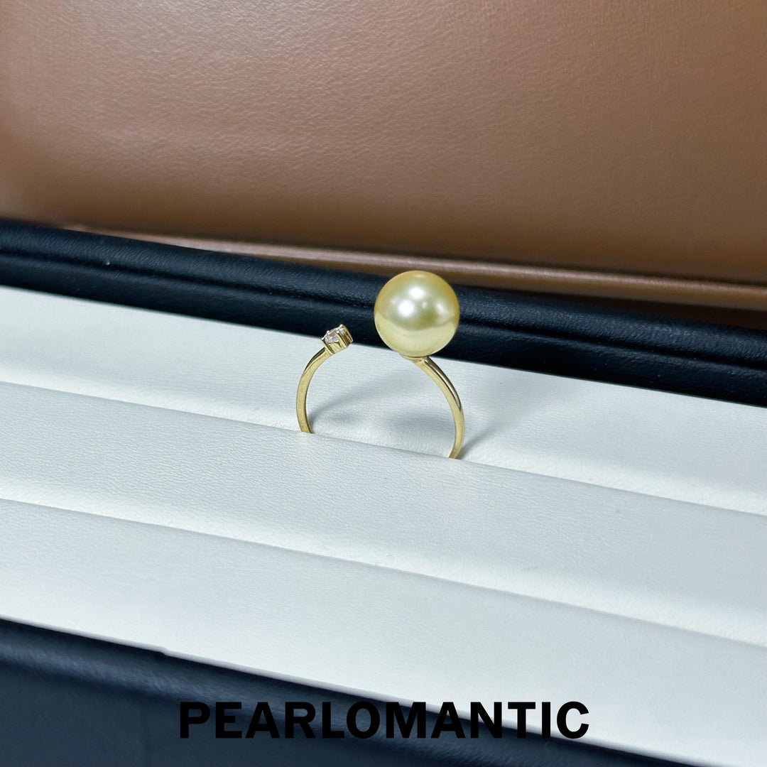 [Fine Jewelry] South Sea Golden 8-9mm Pearl Adjustable Ring w/ 14k Gold