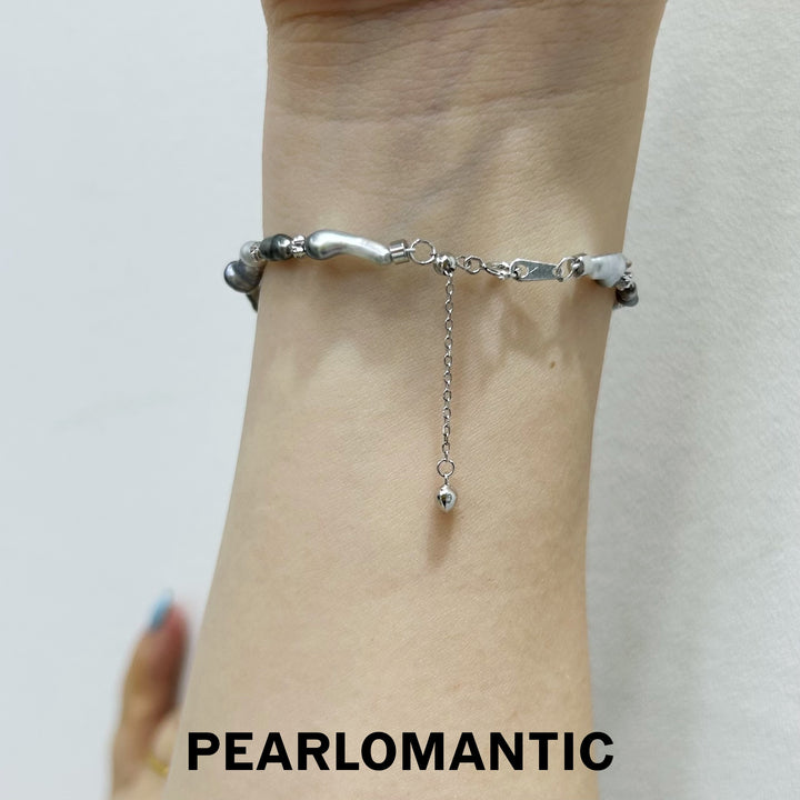 [Designer's Choice] Tahitian Black Keshi Pearl Adjustable Bracelets 16+3cm