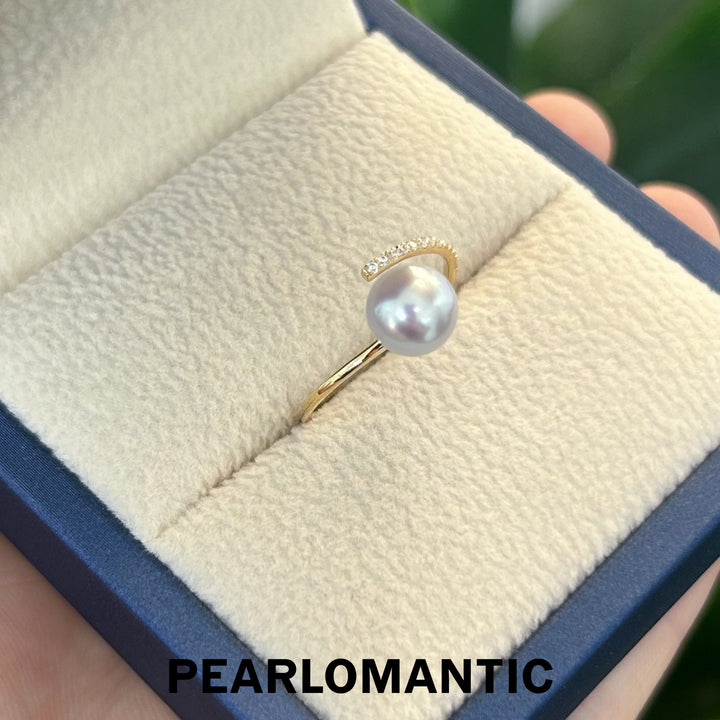 [Fine Jewelry] Akoya 7-8mm Madama Pearl Adjustable Ring w/ 14k Gold