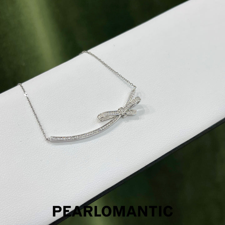 [Fine Jewelry] Smile Bowtie Diamond Necklace w/ 18k White Gold