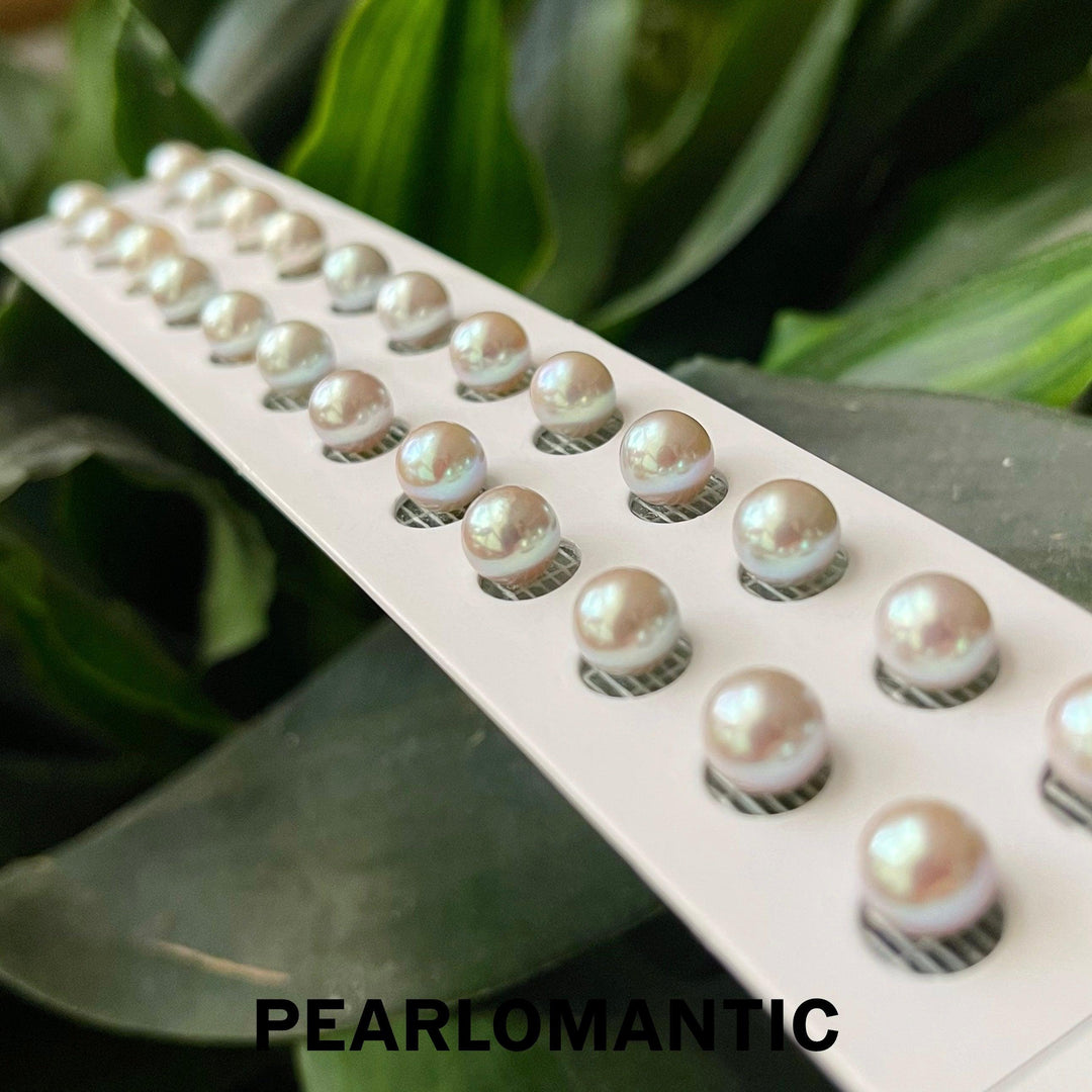 [Fine Jewelry] Madama 7-7.5mm Akoya Earring Stud Natural Madama Rare Pinky Tone w/ 18k Gold