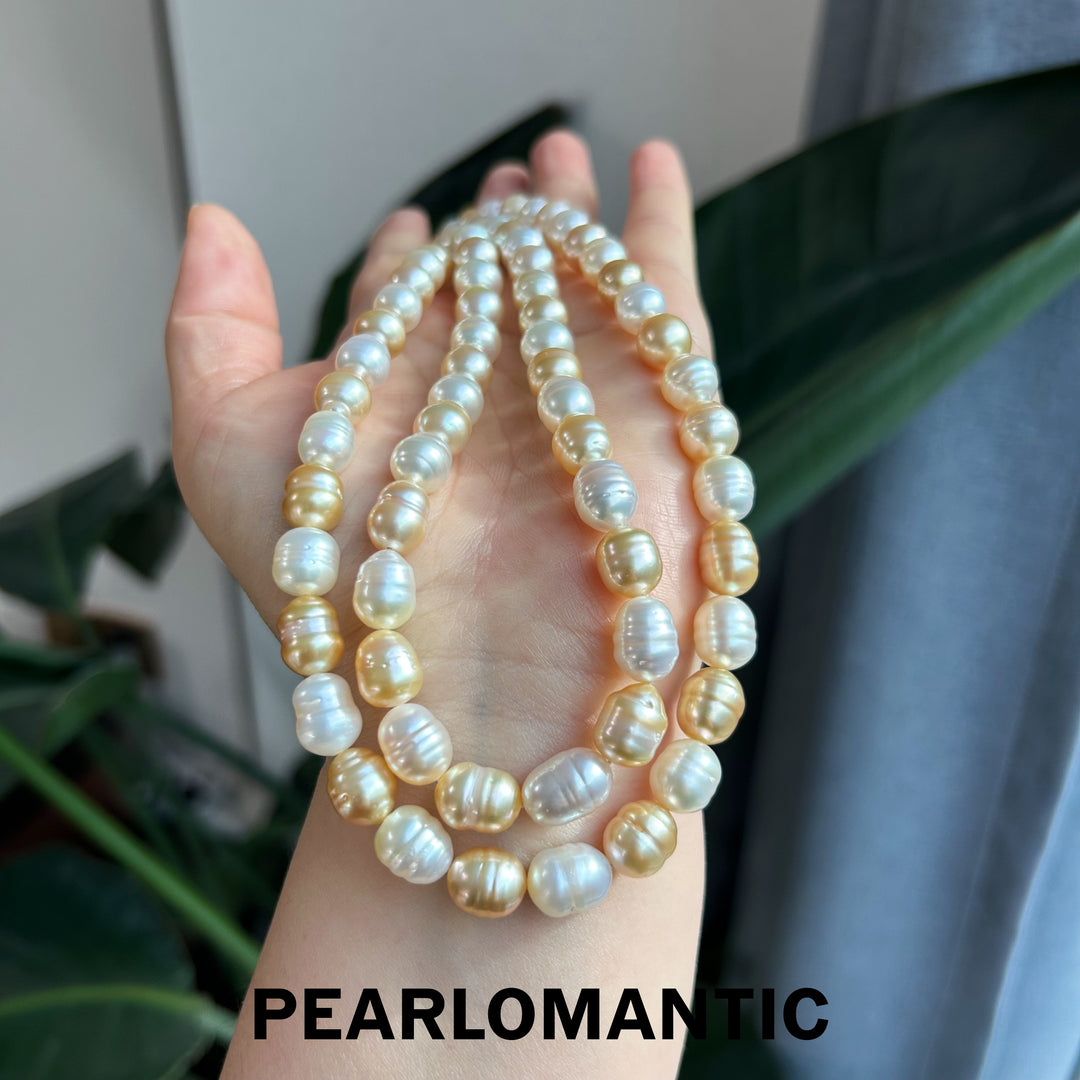 [Designer's Choice] South Sea Golden & Australian White Pearl Twirl & Glow Necklace