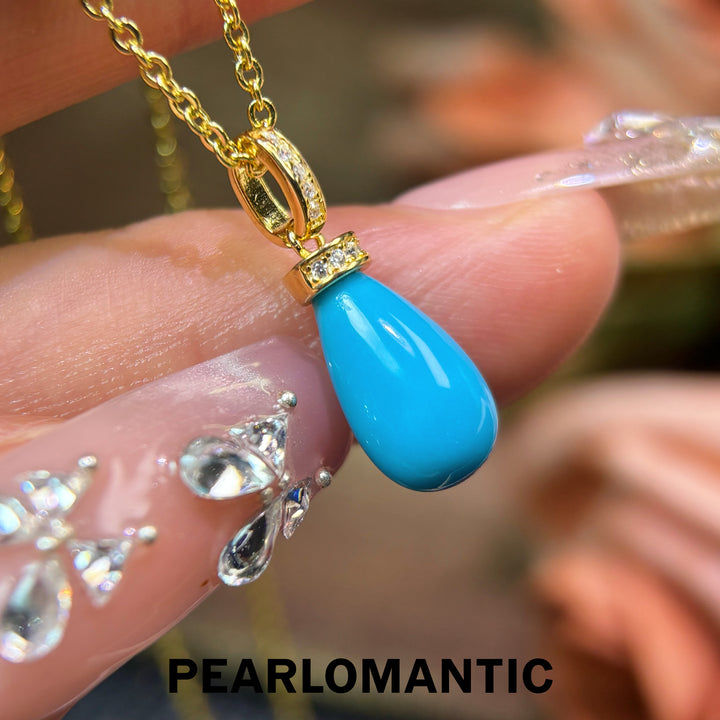 [Designer’s Choice] Azure Drop Sleeping Beauty Turquoise S925 Silver Convertible Pendant