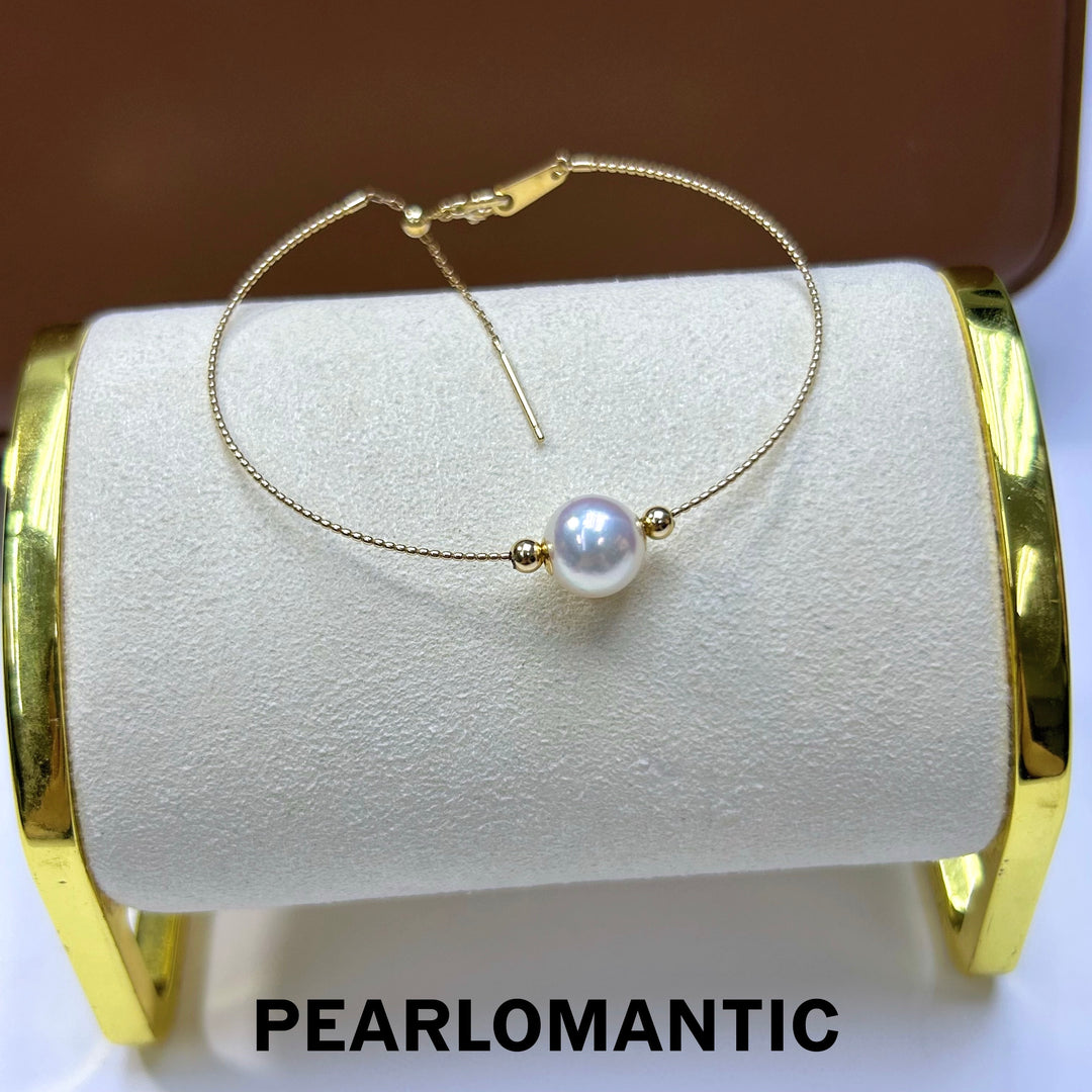 [Fine Jewelry] Hanadama 8-9mm Pearl Top Level Single Bracelet w/ 18k Gold