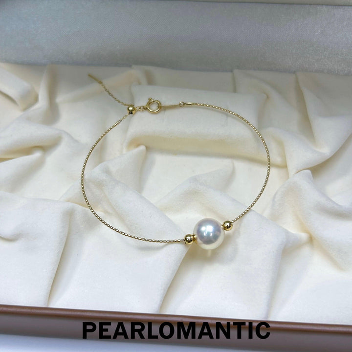 [Fine Jewelry] Hanadama 8-9mm Pearl Top Level Single Bracelet w/ 18k Gold