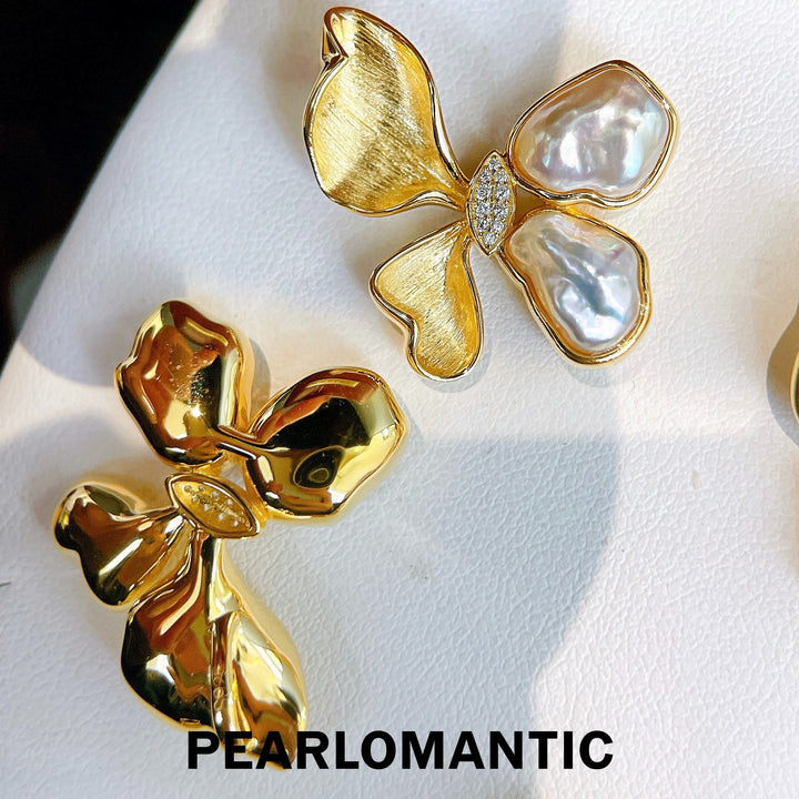 [Designer's Choice] Australian White Pearl Keshi Mirage Butterfly Pendants w/ S925 Silver