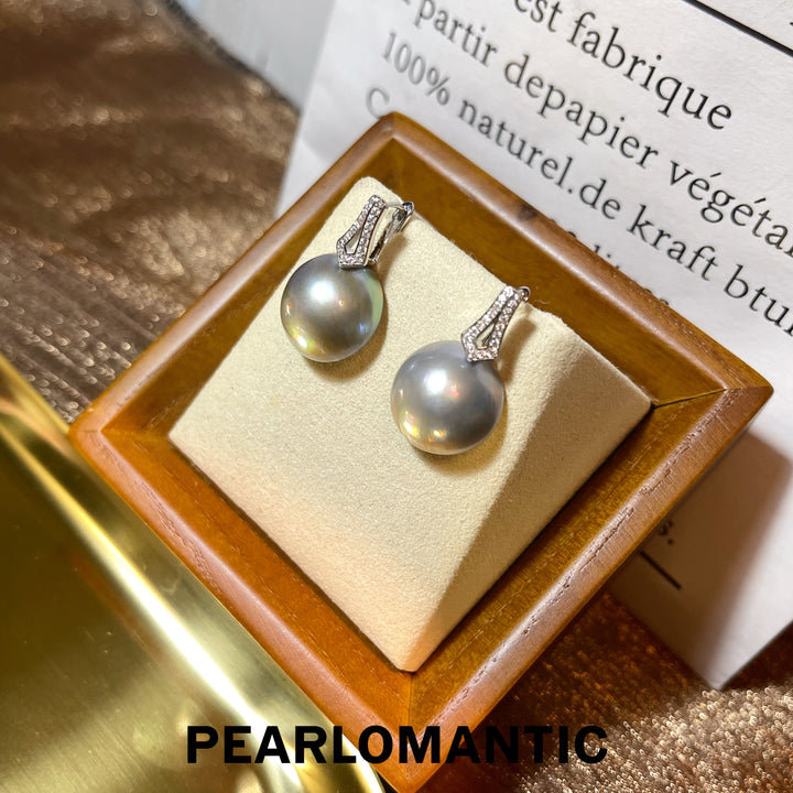 [Fine Jewelry] S925 Silver & Mabe Pearl 14-15mm Silver Blue Radiant Grace Earrings