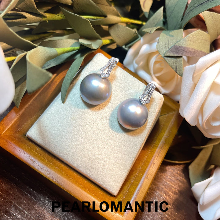 [Fine Jewelry] S925 Silver & Mabe Pearl 14-15mm Silver Blue Radiant Grace Earrings