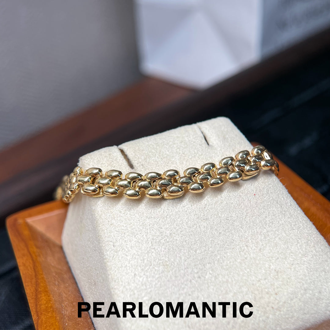 [618 Sale] Italy Made S925 Gold Plated Link Bracelet w/ Sparkling Square Stations