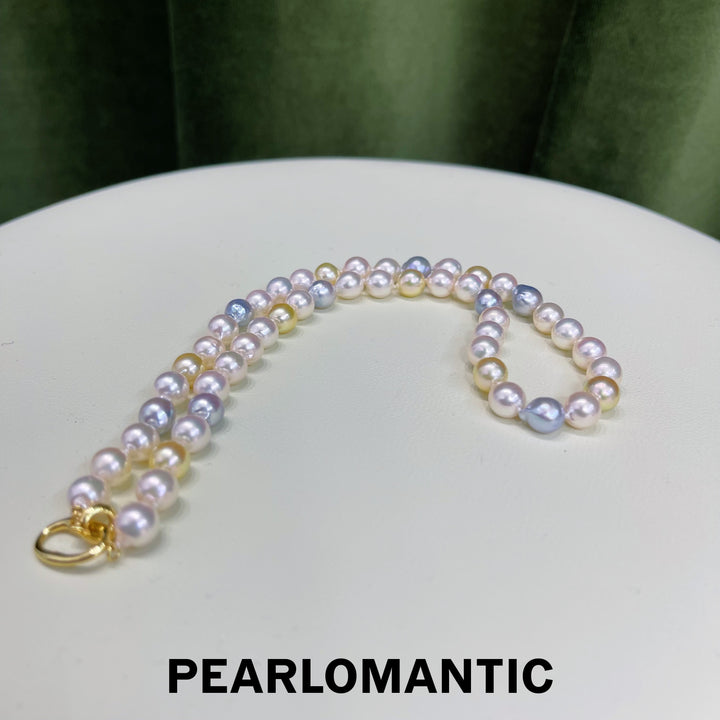 [Designer's Choice] Akoya Baroque 8-8.5mm Necklace Natural Candy Color w/ s925 Clasp