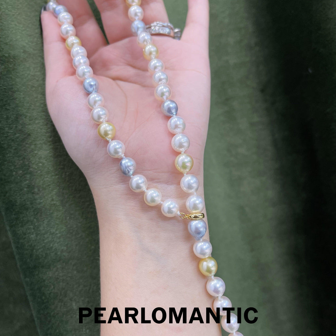 [Designer's Choice] Akoya Baroque 8-8.5mm Necklace Natural Candy Color w/ s925 Clasp
