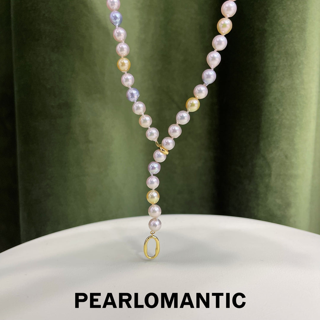 [Designer's Choice] Akoya Baroque 8-8.5mm Necklace Natural Candy Color w/ s925 Clasp