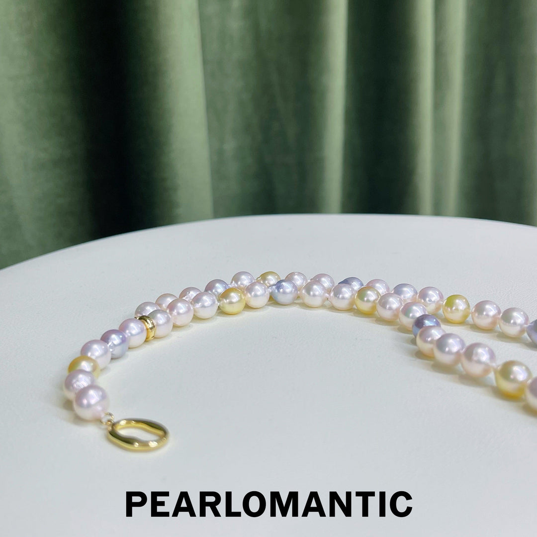 [Designer's Choice] Akoya Baroque 8-8.5mm Necklace Natural Candy Color w/ s925 Clasp