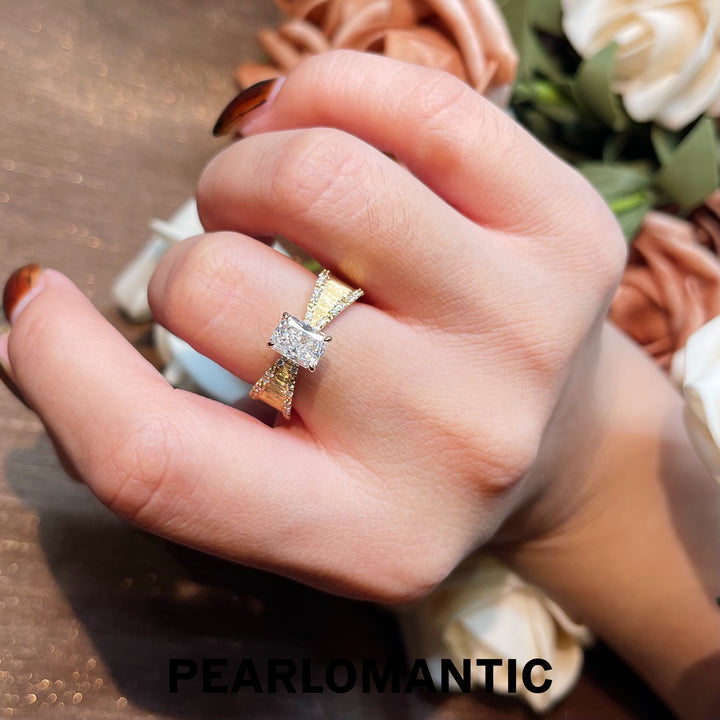 [Fine Jewelry] Buccellati-Style 18K Gold Ring with 1.03ct Radiant Lab Diamond US Size 7