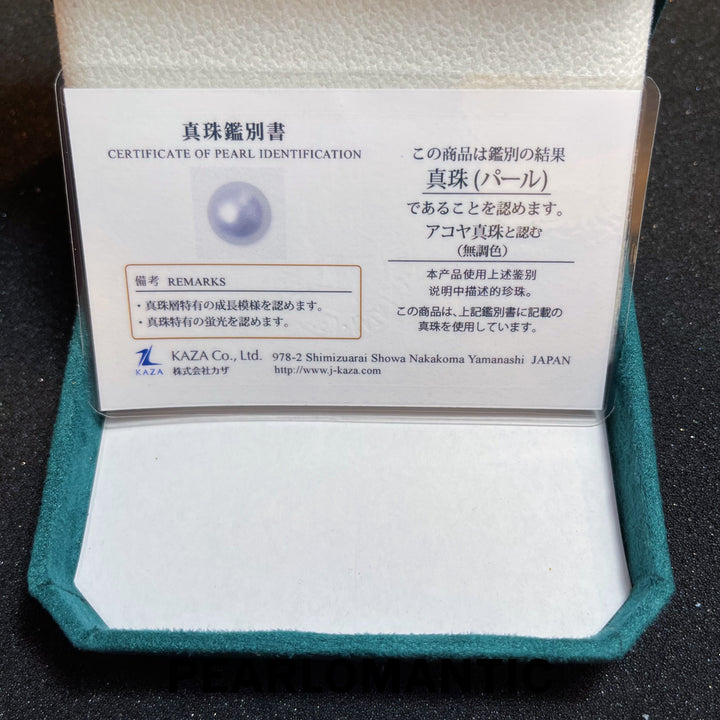 [Fine Jewelry] Akoya 7-7.5mm Pearl Tanzanite Earring Stud w/ 18k White Gold