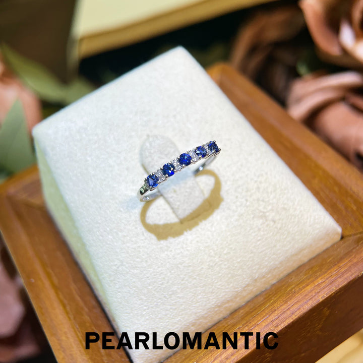 [Fine Jewelry] Sapphire & Diamonds & 18k White Gold Eternity Rings