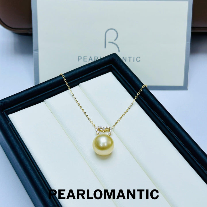 [Fine Jewlery] South Sea Golden Pearl 11.1mm Heart Shape Design Pendant w/ 18k Gold